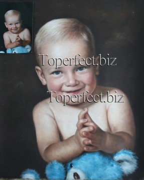 imd025 retrato de bebe Pinturas al óleo